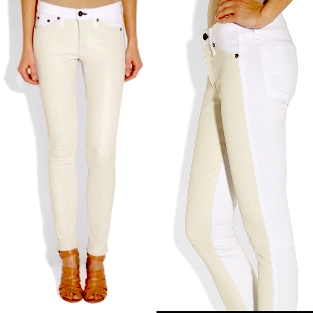 Rag & Bone Lambskin Leather Front Jeans